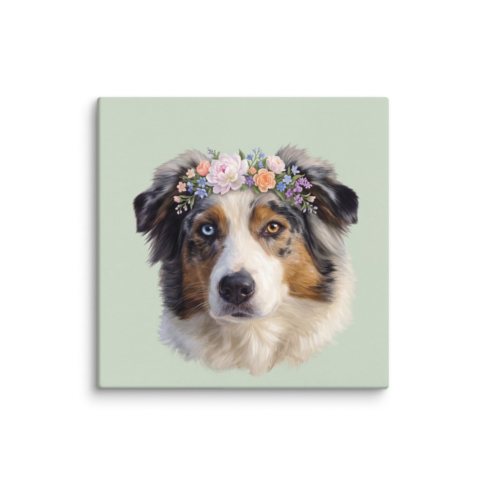 Example: a gallery-wrapped canvas pet portrait, what a gift card can cover